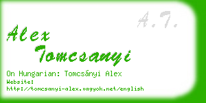 alex tomcsanyi business card